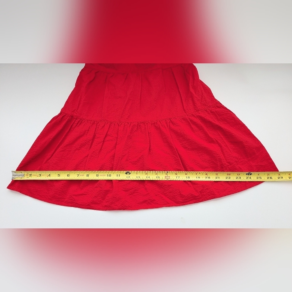 NWT Uniqlo Girls' (Size 7-8) Red Lightweight Seersucker Camisole Dress/Sundress - Picture 11 of 15
